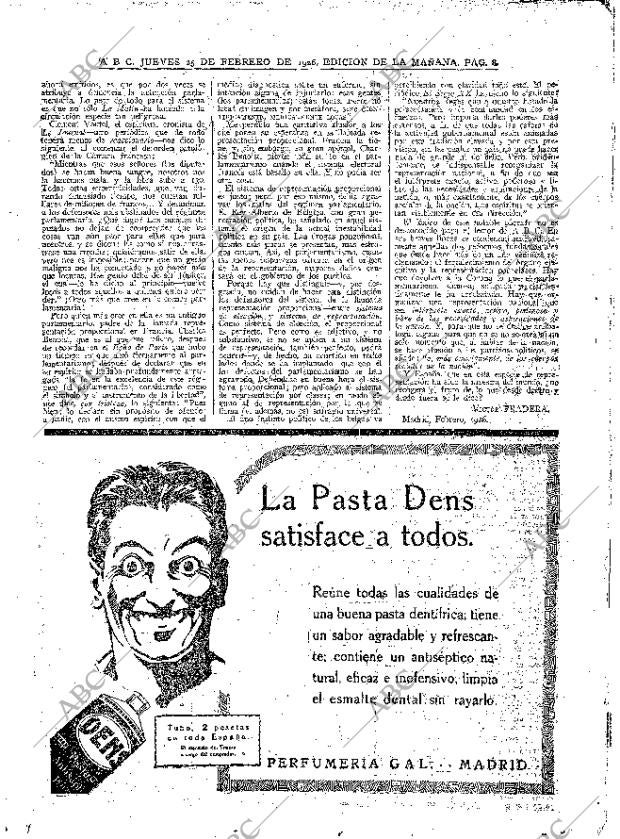 ABC MADRID 25-02-1926 página 8