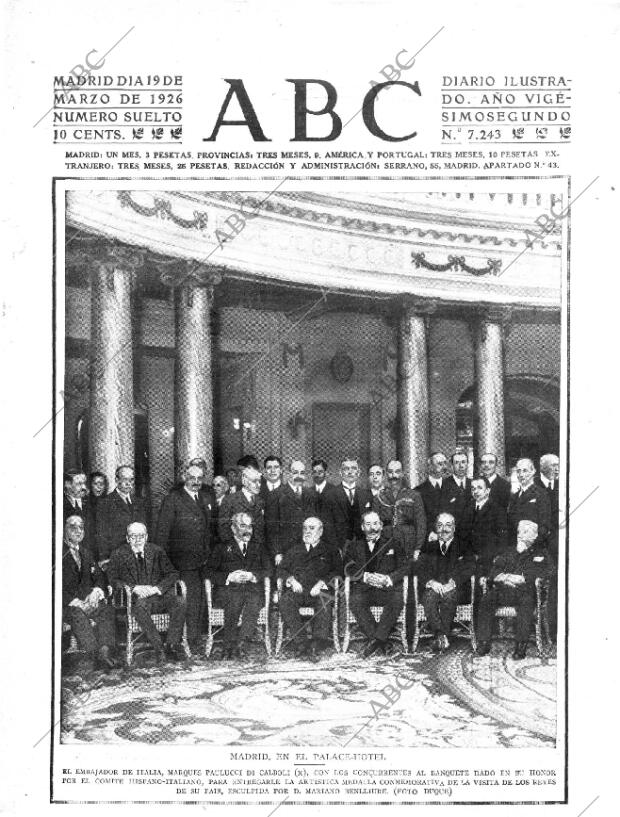 ABC MADRID 19-03-1926 página 1