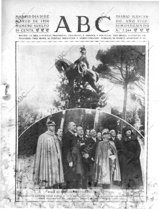 ABC MADRID 20-03-1926 página 1