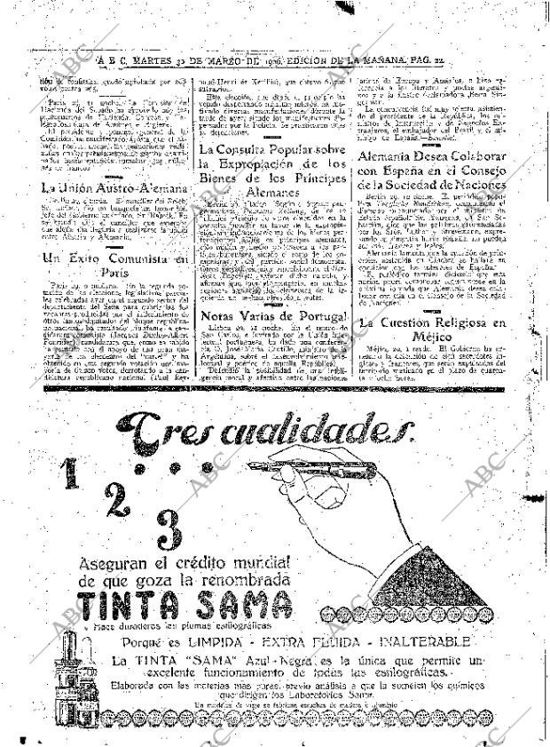 ABC MADRID 30-03-1926 página 22