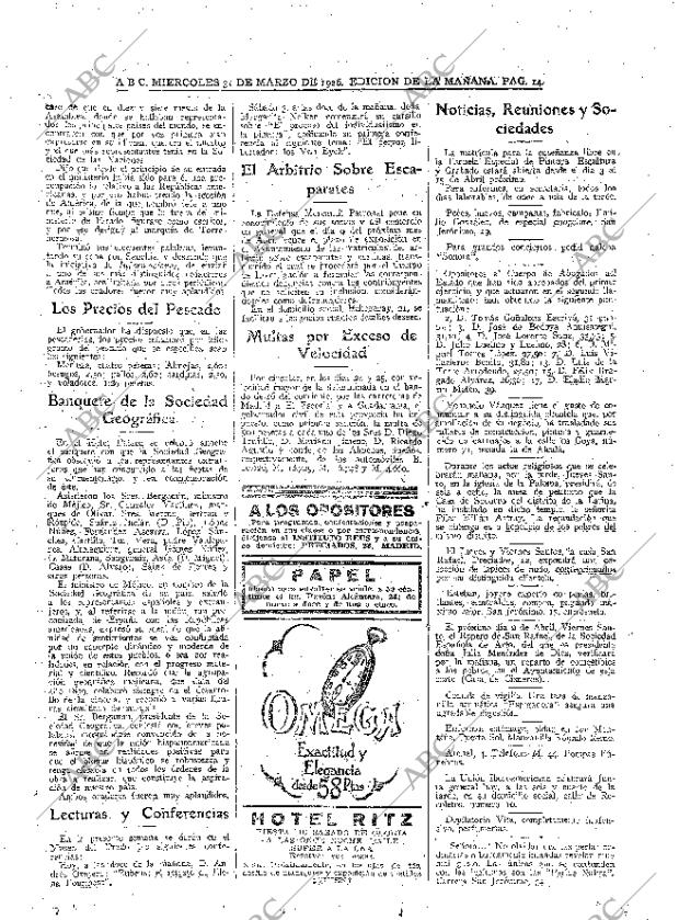ABC MADRID 31-03-1926 página 14