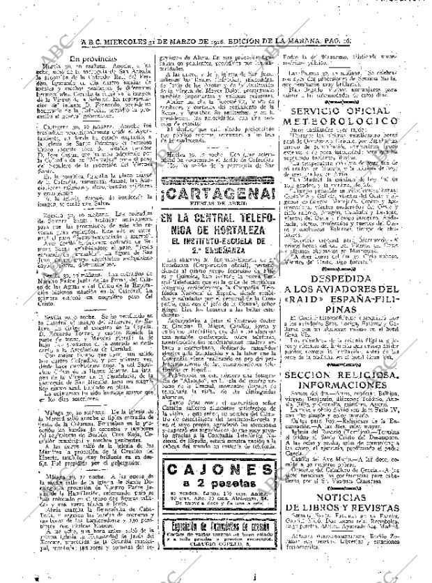 ABC MADRID 31-03-1926 página 16