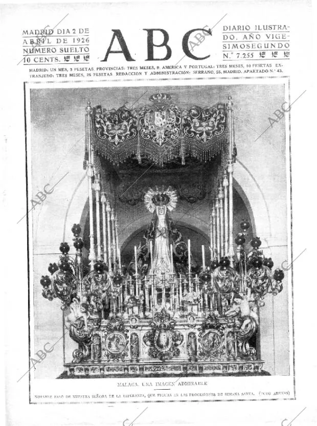 ABC MADRID 02-04-1926 página 1