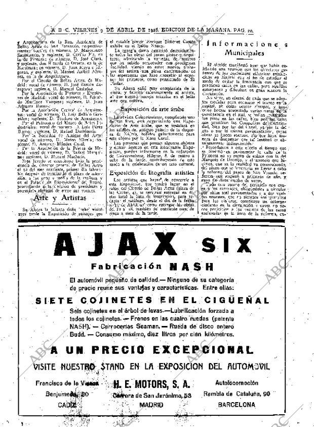 ABC MADRID 09-04-1926 página 20