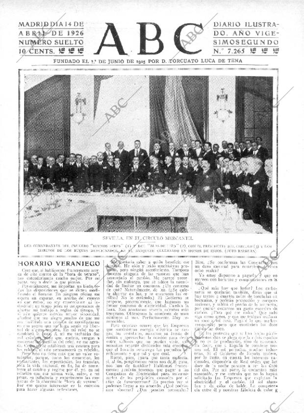 ABC MADRID 14-04-1926 página 1