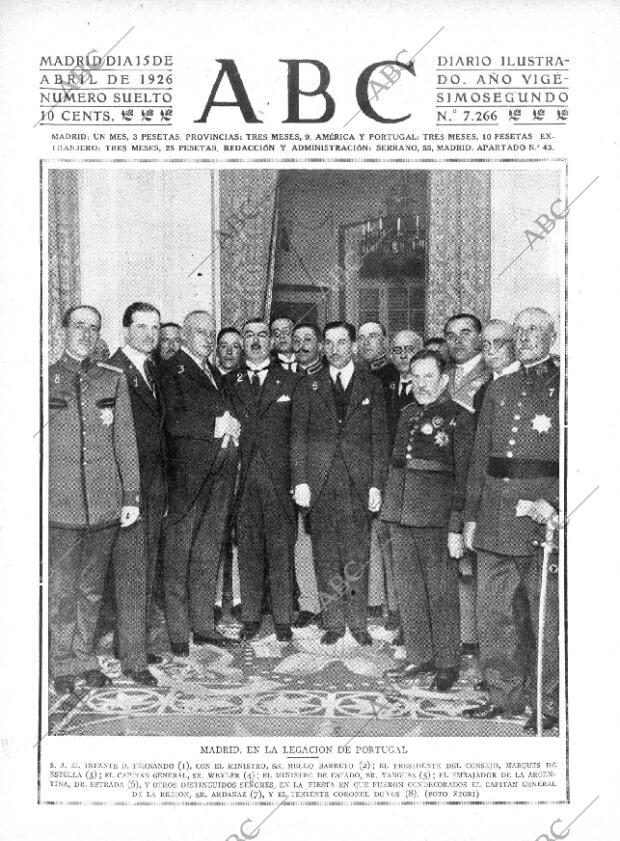 ABC MADRID 15-04-1926 página 1