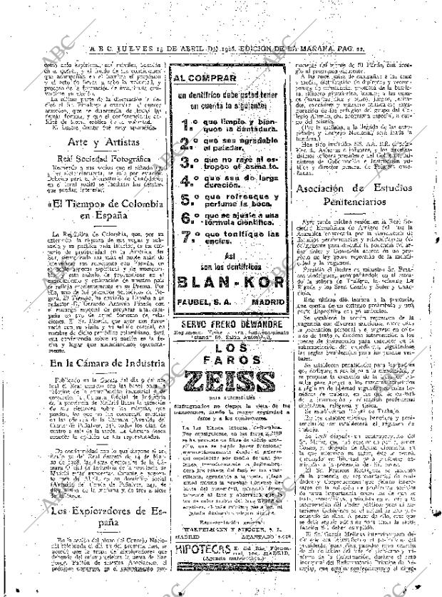 ABC MADRID 15-04-1926 página 22