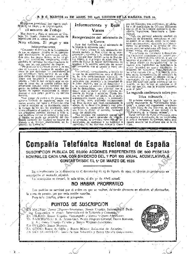 ABC MADRID 20-04-1926 página 12