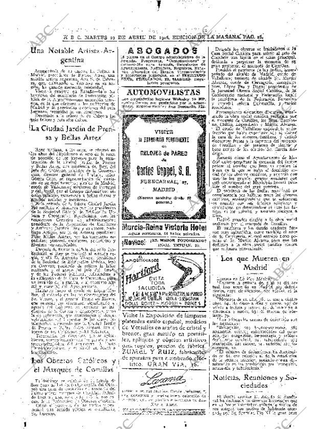 ABC MADRID 20-04-1926 página 16