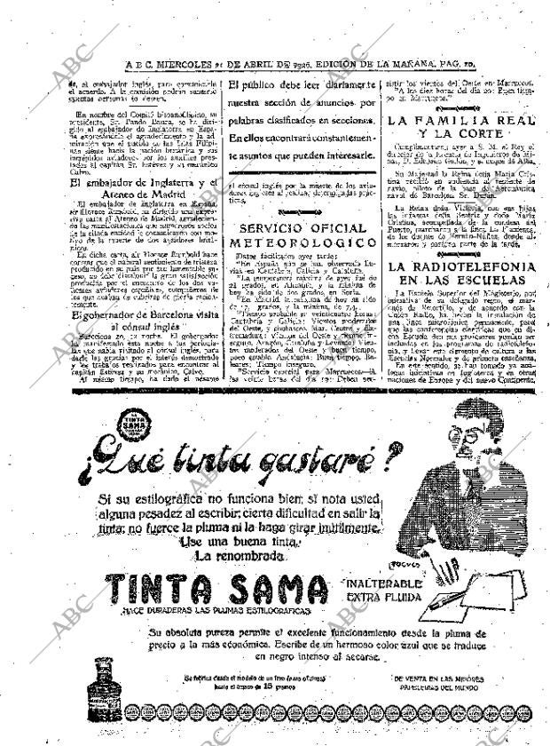 ABC MADRID 21-04-1926 página 10