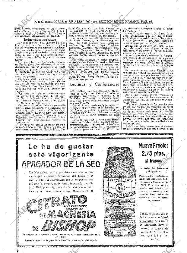 ABC MADRID 21-04-1926 página 16