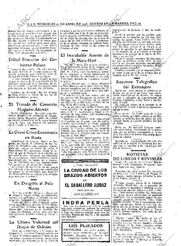 ABC MADRID 21-04-1926 página 27