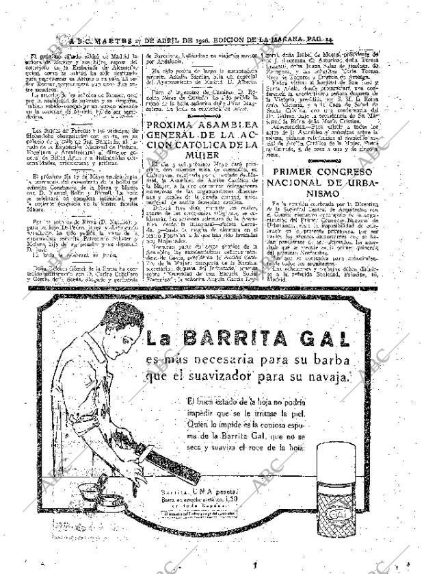 ABC MADRID 27-04-1926 página 14