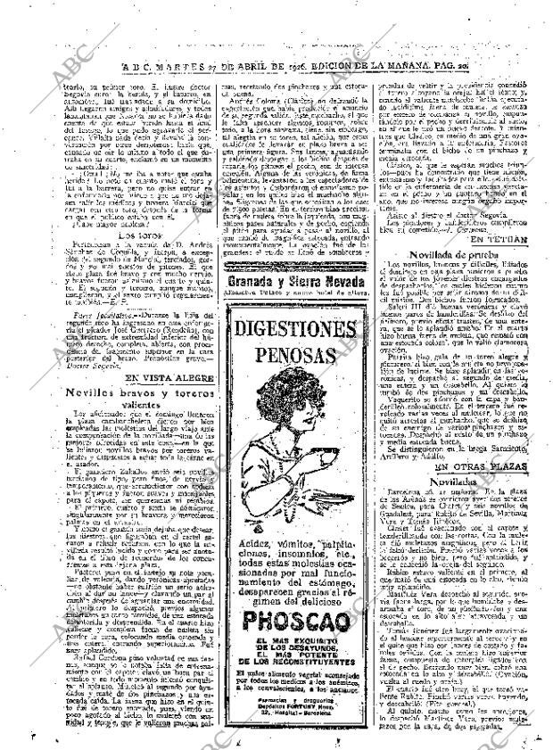 ABC MADRID 27-04-1926 página 20
