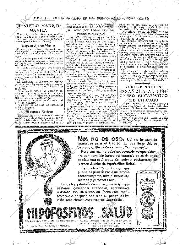 ABC MADRID 29-04-1926 página 14