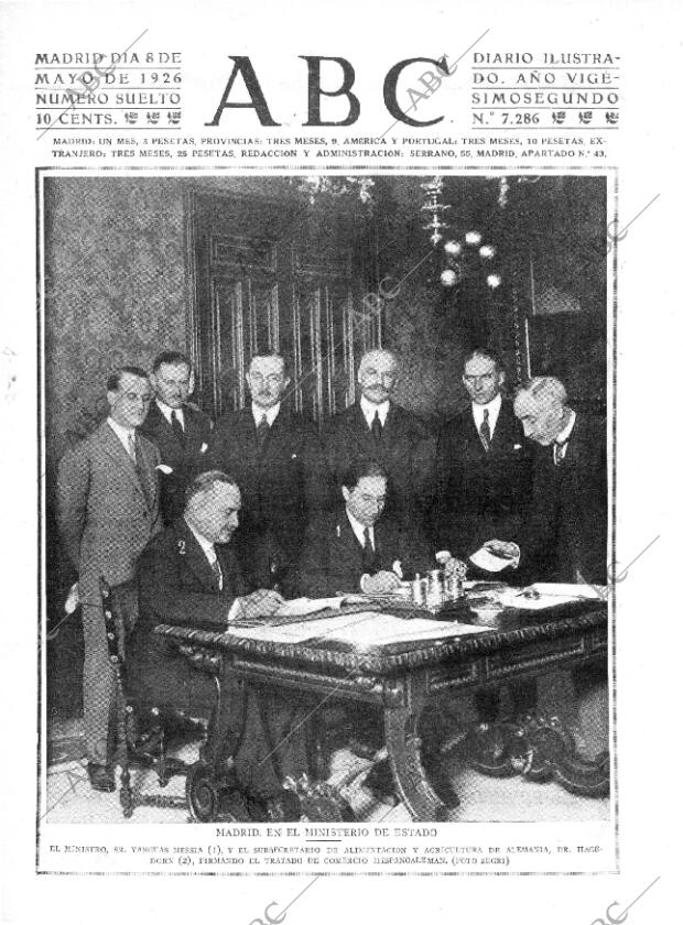 ABC MADRID 08-05-1926 página 1