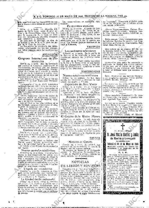 ABC MADRID 16-05-1926 página 32