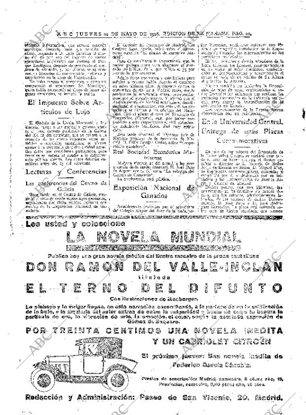 ABC MADRID 20-05-1926 página 20