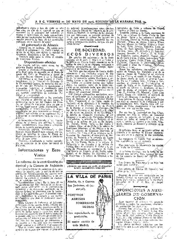 ABC MADRID 21-05-1926 página 14