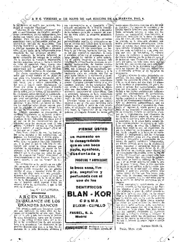 ABC MADRID 21-05-1926 página 8