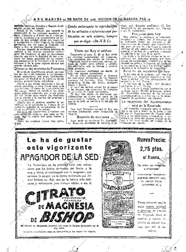 ABC MADRID 25-05-1926 página 14