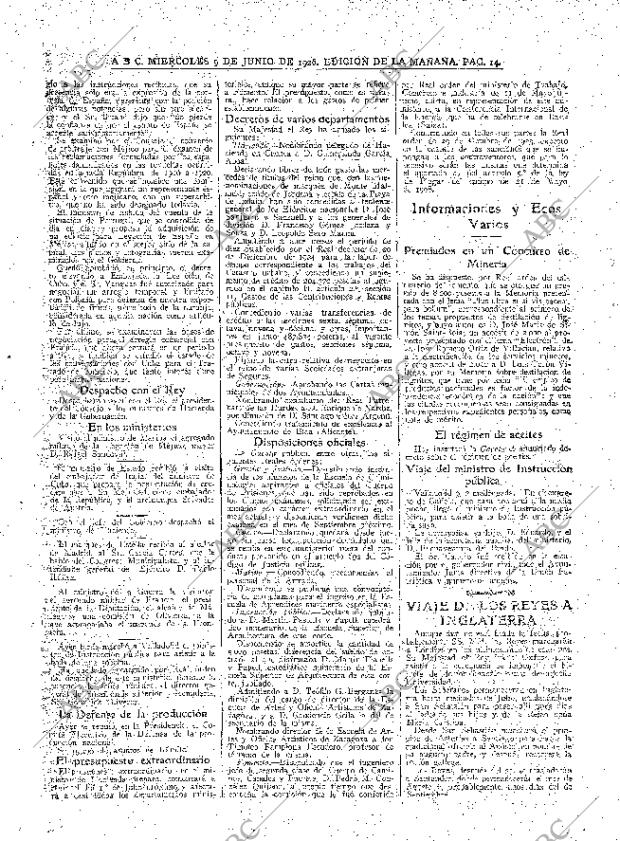 ABC MADRID 09-06-1926 página 14