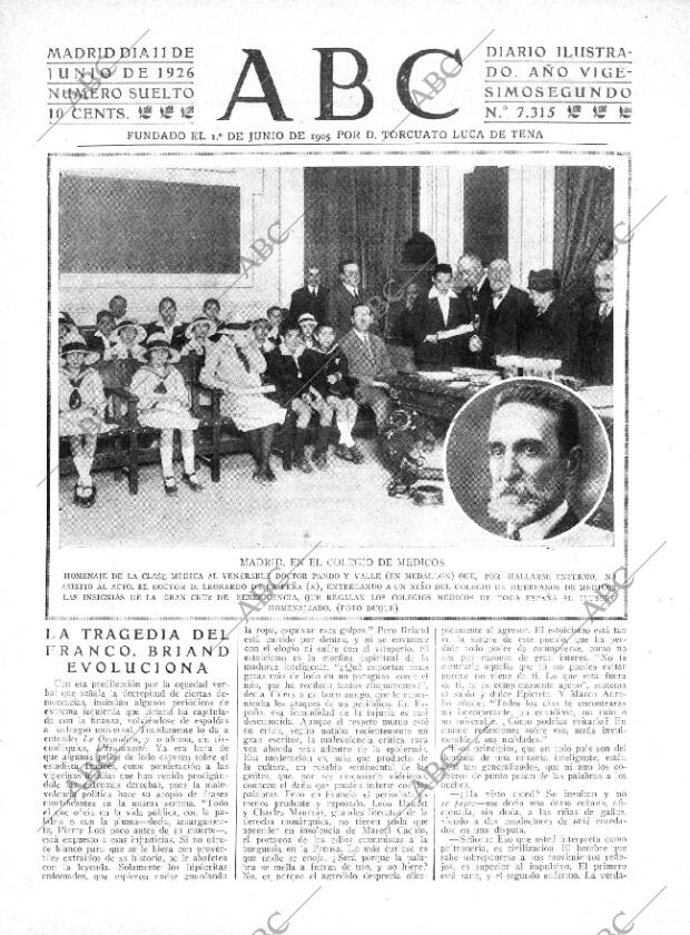ABC MADRID 11-06-1926 página 1