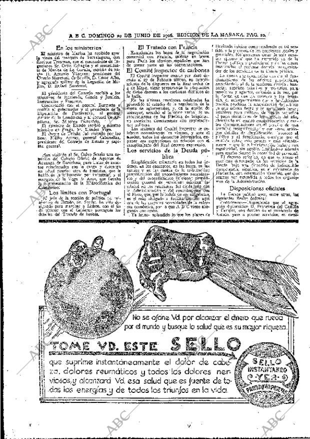 ABC MADRID 20-06-1926 página 20