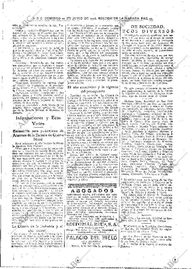 ABC MADRID 20-06-1926 página 21