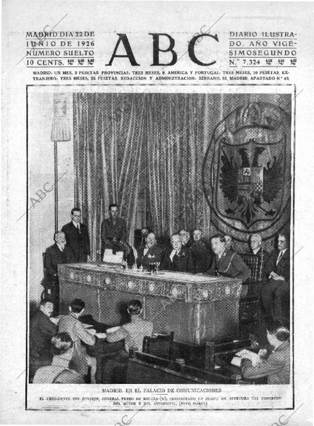 ABC MADRID 22-06-1926 página 1