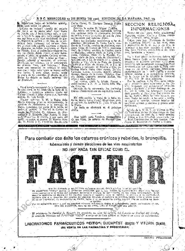 ABC MADRID 23-06-1926 página 20