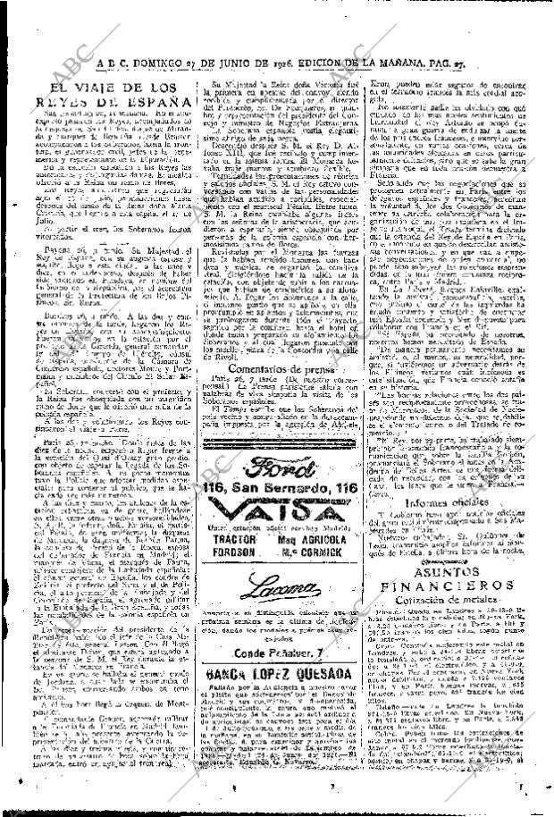 ABC MADRID 27-06-1926 página 27