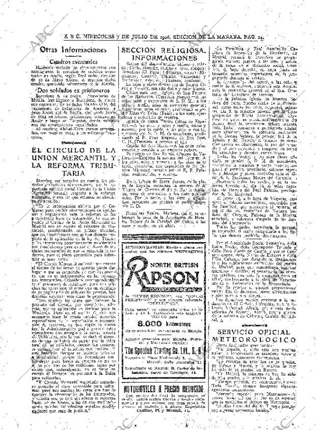 ABC MADRID 07-07-1926 página 14