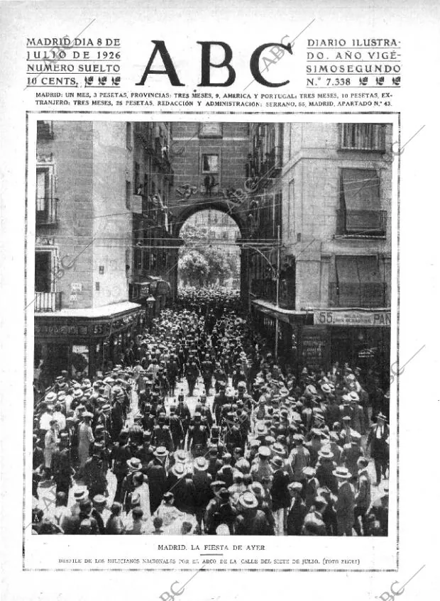 ABC MADRID 08-07-1926 página 1