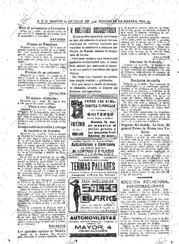 ABC MADRID 13-07-1926 página 20