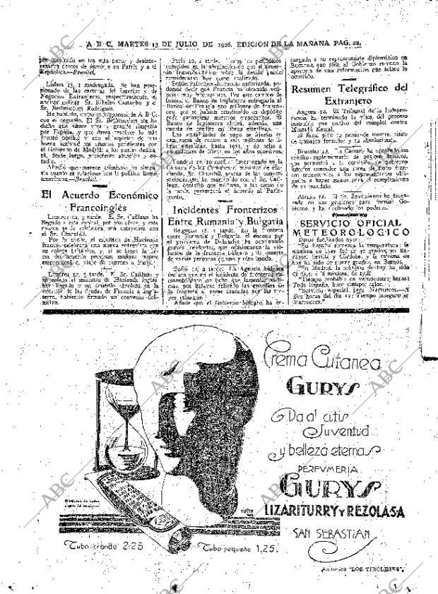 ABC MADRID 13-07-1926 página 22