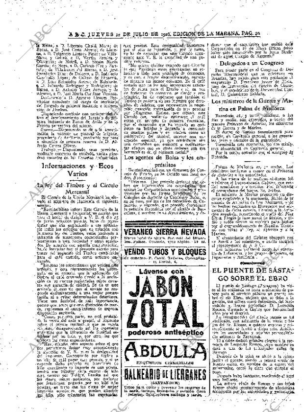 ABC MADRID 22-07-1926 página 10