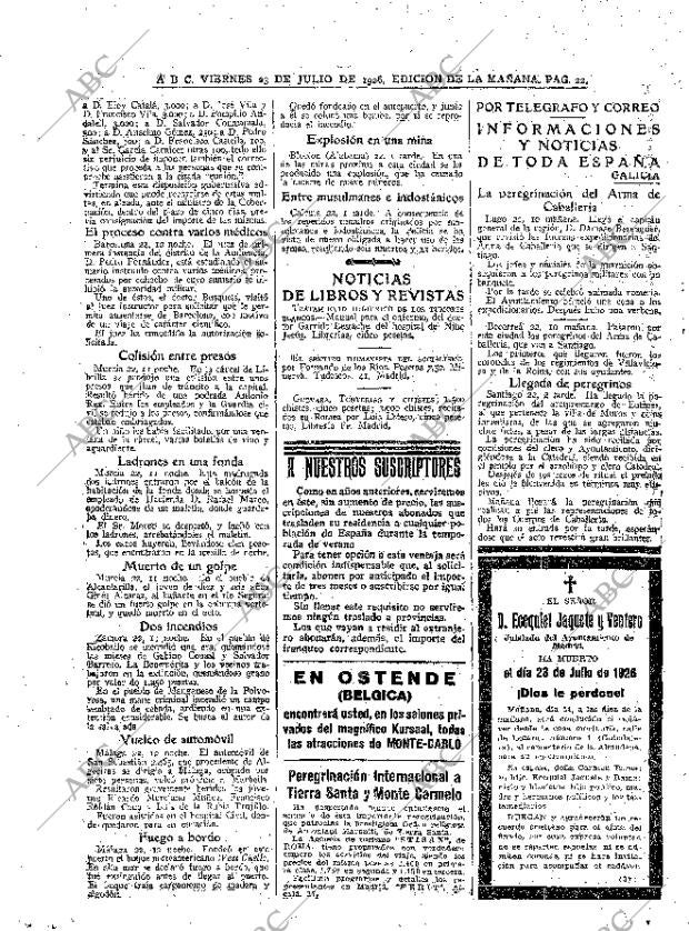 ABC MADRID 23-07-1926 página 22