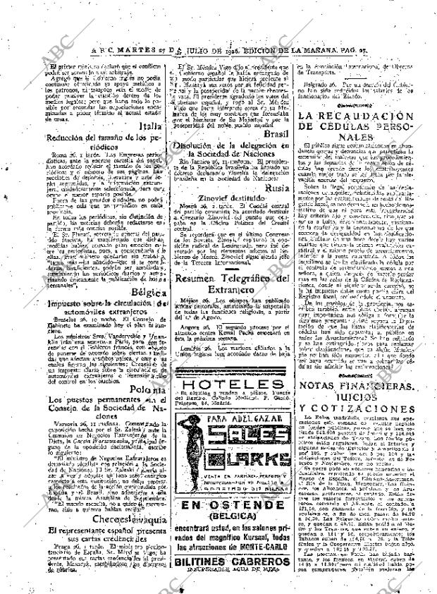 ABC MADRID 27-07-1926 página 27