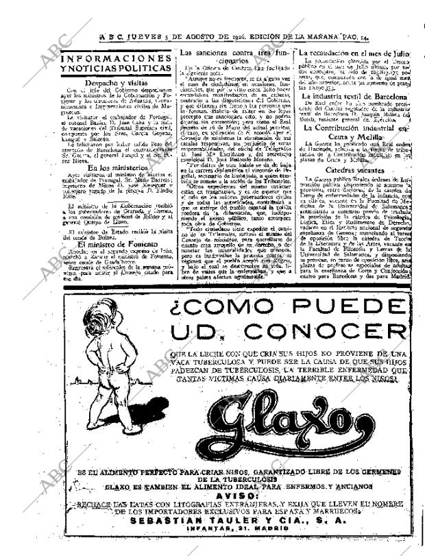 ABC MADRID 05-08-1926 página 14