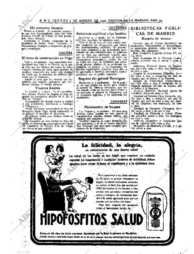 ABC MADRID 05-08-1926 página 20