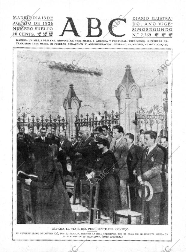 ABC MADRID 13-08-1926 página 1