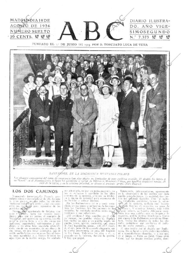 ABC MADRID 18-08-1926 página 1