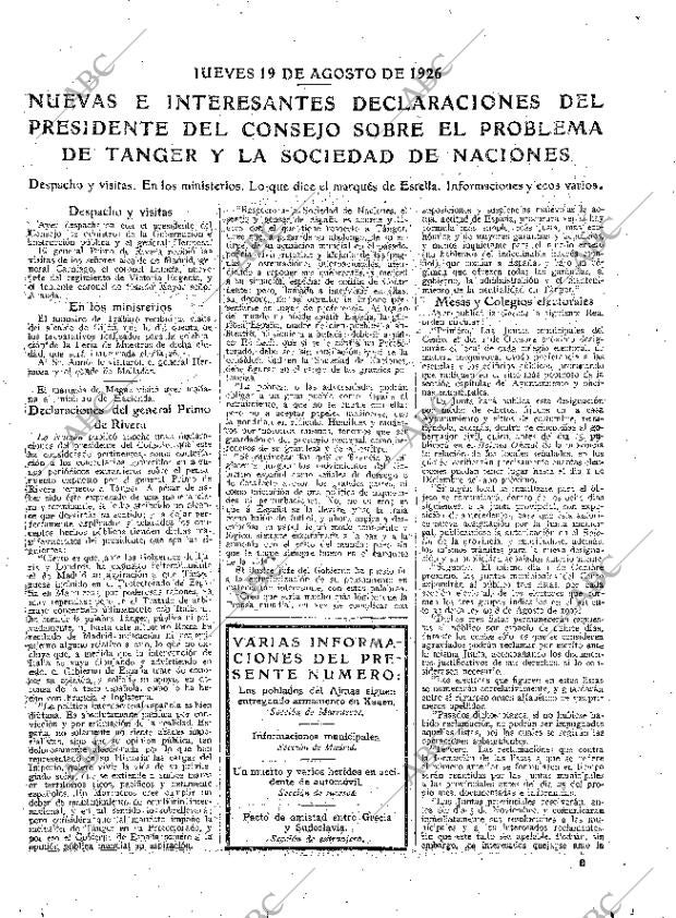 ABC MADRID 19-08-1926 página 9