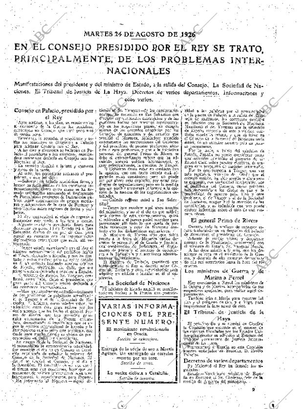 ABC MADRID 24-08-1926 página 9