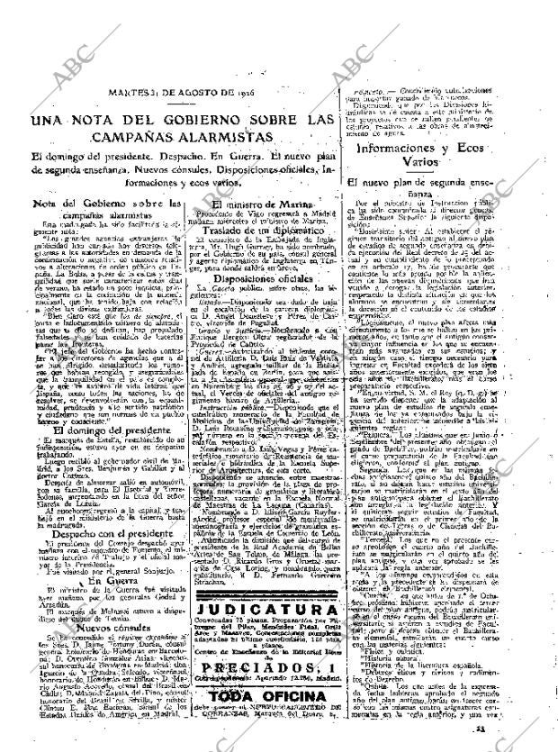 ABC MADRID 31-08-1926 página 13