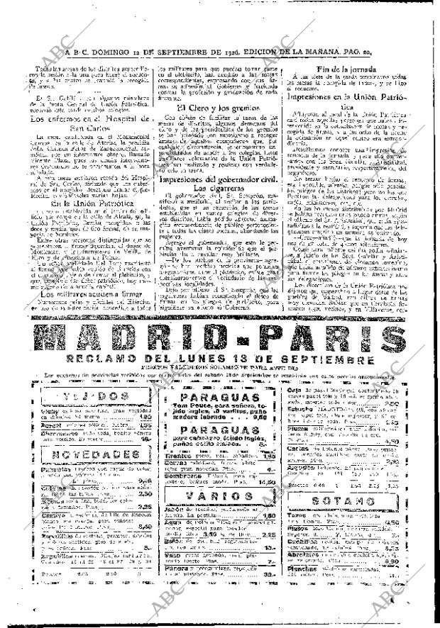 ABC MADRID 12-09-1926 página 20