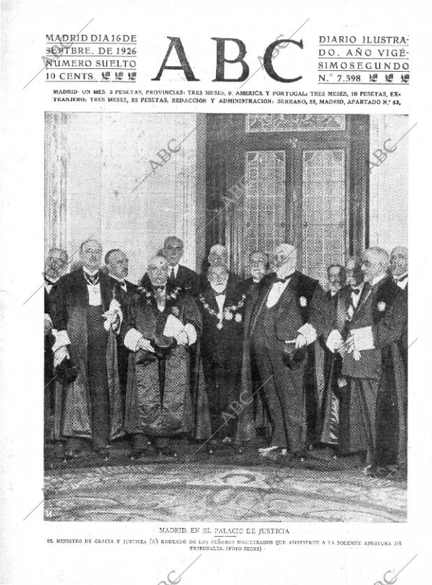 ABC MADRID 16-09-1926 página 1