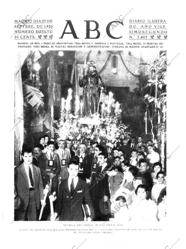 ABC MADRID 22-09-1926 página 1