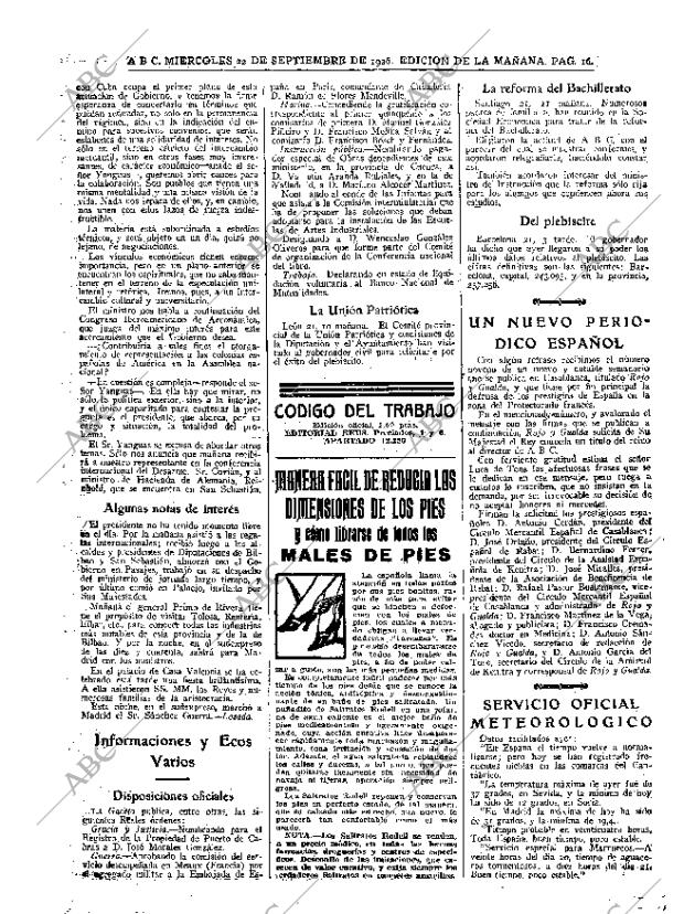 ABC MADRID 22-09-1926 página 16